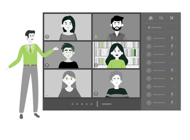 Personnes en appel vidéo  Illustration