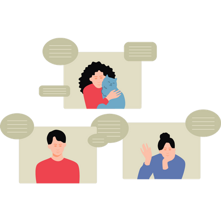 Personnes en conférence téléphonique  Illustration