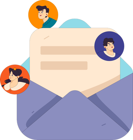 Personnes envoyant leurs informations personnelles par courrier  Illustration