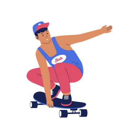 Les gens font du skateboard  Illustration