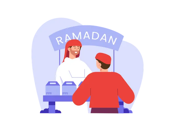 Les gens font des courses pour le Ramadan  Illustration