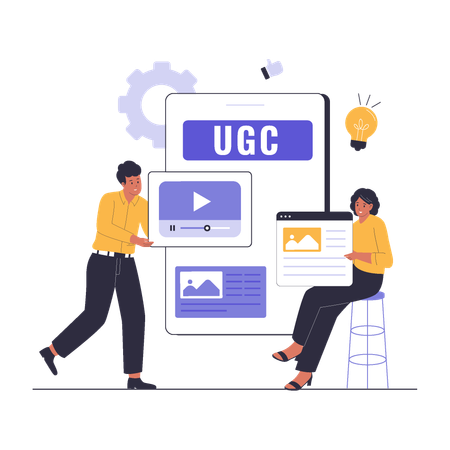 Les gens qui font du contenu généré par les utilisateurs  Illustration