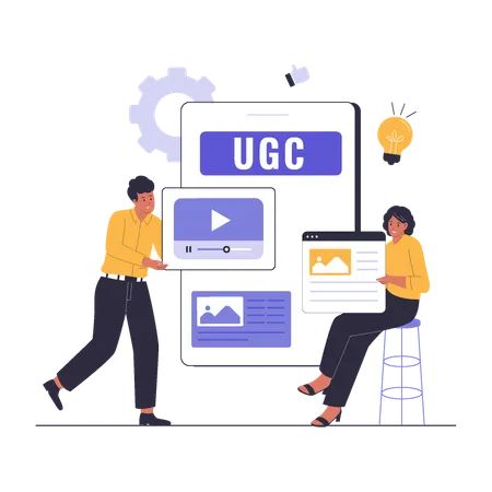 Les gens qui font du contenu généré par les utilisateurs  Illustration