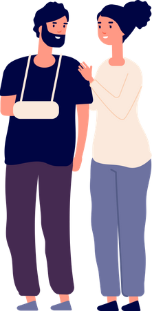 Personnes handicapées et assistants  Illustration