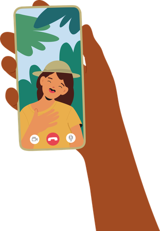 Personnes interagissant lors d'un appel vidéo  Illustration