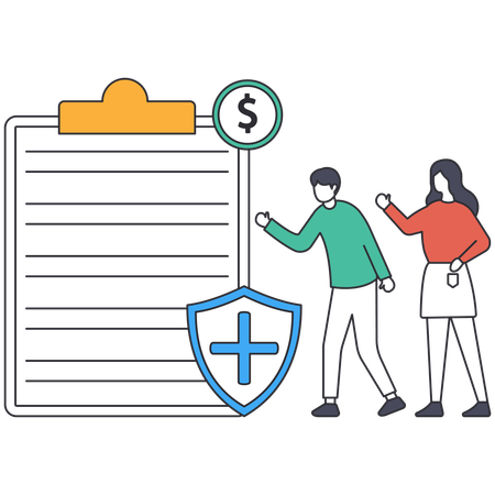 Personnes montrant les avantages de l'assurance familiale  Illustration