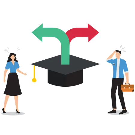 Les personnes choisissant un parcours d'études  Illustration
