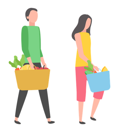 Personnes faisant du shopping  Illustration