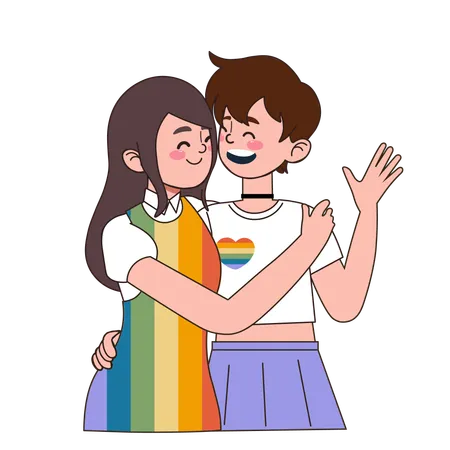 Personnes soutenant la communauté LGBTQ  Illustration