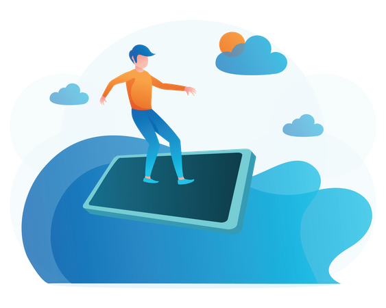 Personnes surfant sur Internet  Illustration