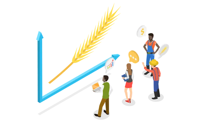 Personnes travaillant dans une entreprise agricole  Illustration