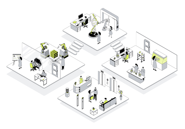 Personnes travaillant en laboratoire  Illustration