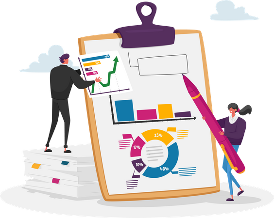 Personnes travaillant sur l'audit financier  Illustration