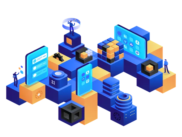 Les personnes travaillant dans le secteur de la cryptographie  Illustration