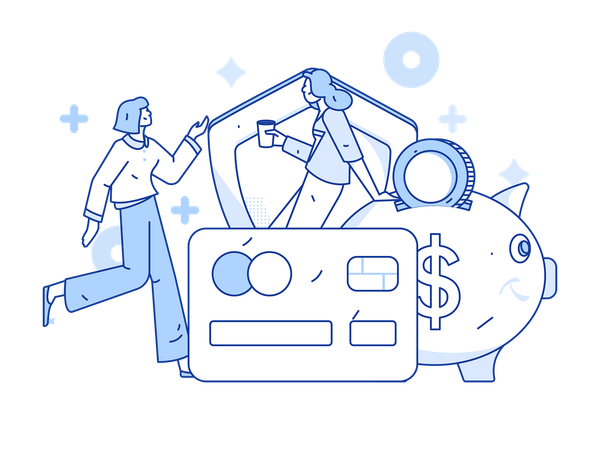 Personnes utilisant une carte de crédit  Illustration