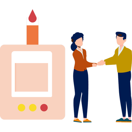 Persons shaking hand together  Illustration