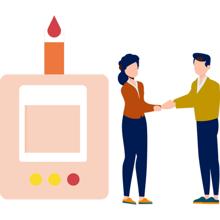 Persons shaking hand together  Illustration