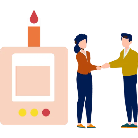 Persons shaking hand together  Illustration