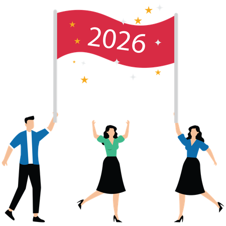 Perspectivas da equipe e dos negócios para o Ano Novo de 2026  Ilustração