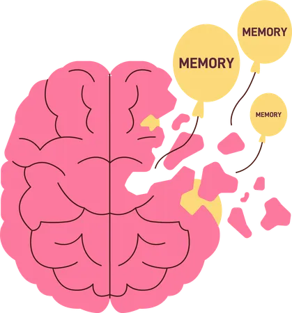 Perte de mémoire du cerveau humain  Illustration