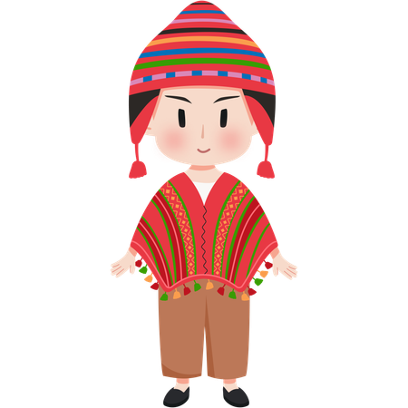 Peru Poncho  イラスト