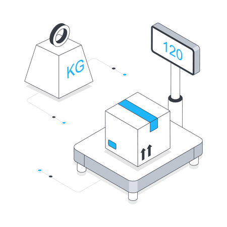 Peso da caixa de entrega  Ilustração
