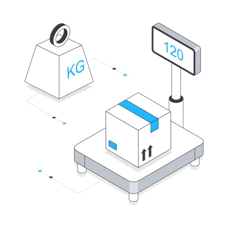 Peso da caixa de entrega  Ilustração