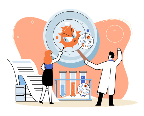 Pesquisa assistente de laboratório em diagnóstico  Ilustração