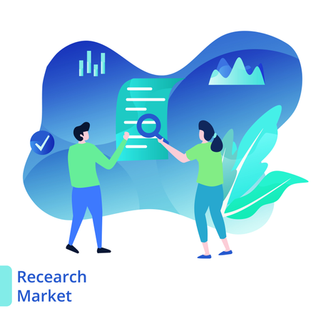 Pesquisa de mercado da página de destino  Ilustração