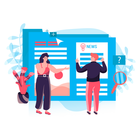 Pesquisa de notícias on-line  Ilustração