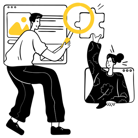 Pesquisa de usuário feita em novo software  Ilustração