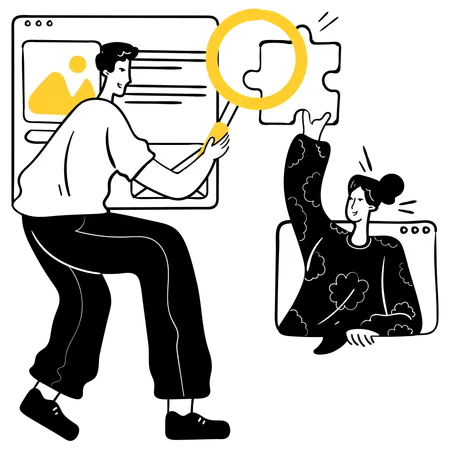 Pesquisa de usuário feita em novo software  Ilustração