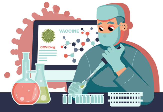 Pesquisa de vacinas  Illustration