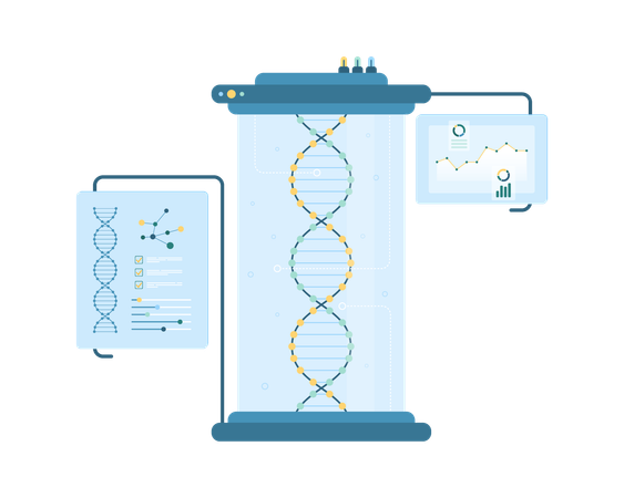 Pesquisa laboratorial de DNA  Ilustração