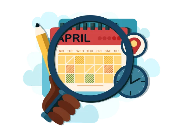 Pesquisar agenda do mês de abril  Ilustração