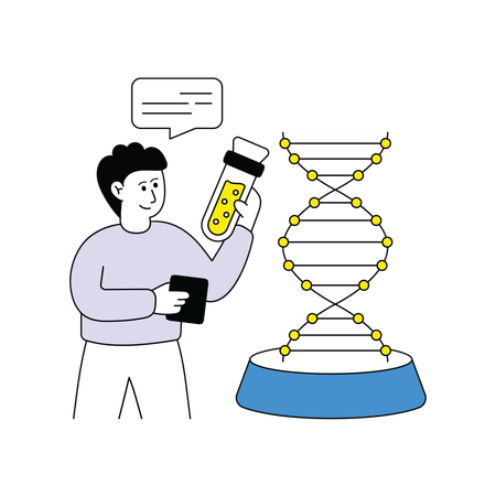 Pesquisador analisa teste de DNA  Illustration