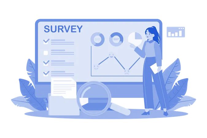 Pesquisadores analisando mudanças no comportamento do cliente  Ilustração