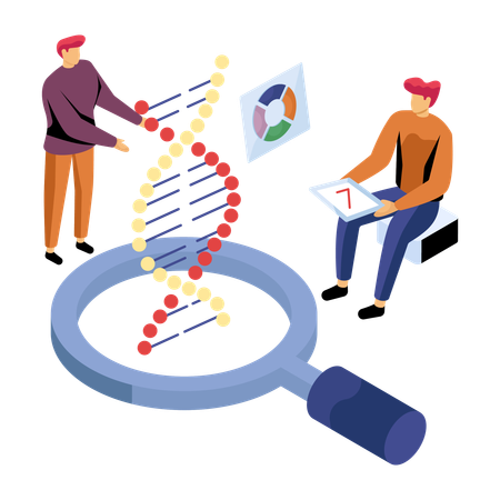 Pesquisadores trabalham em tecnologia de DNA  Illustration