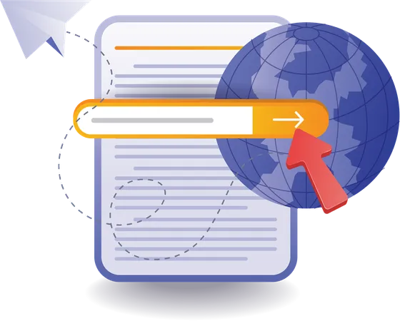 Pesquise informações sobre artigos na internet  Ilustração