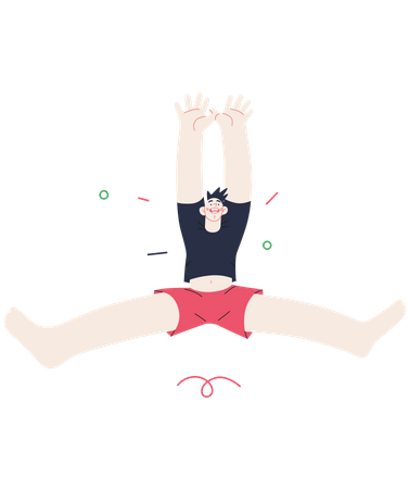 Pessoa feliz pulando no ar  Ilustração