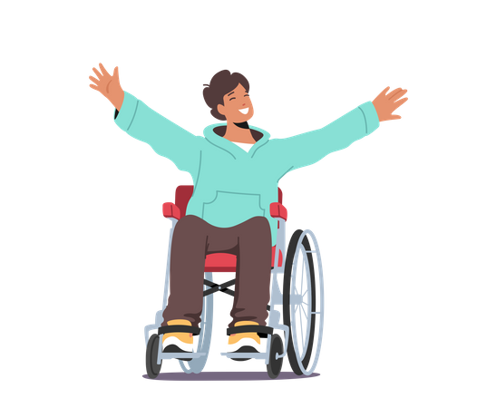 Pessoa com deficiência paralisada  Ilustração