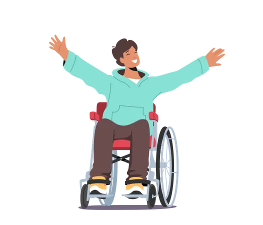 Pessoa com deficiência paralisada  Ilustração