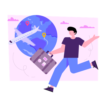 Pessoa que viaja atrasada  Ilustração