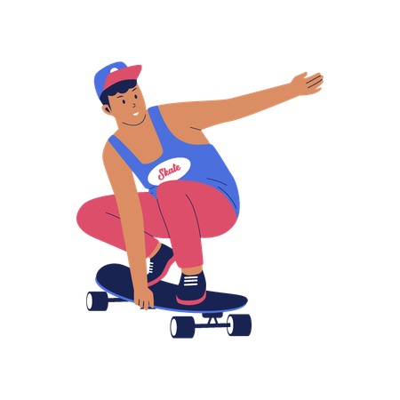 Pessoas andando de skate  Ilustração