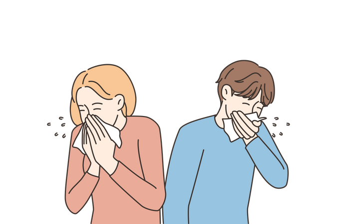 Pessoas com frio  Illustration