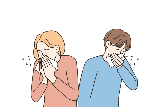 Pessoas com frio  Illustration