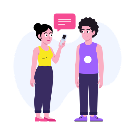 Pessoas conversando amigavelmente  Ilustração