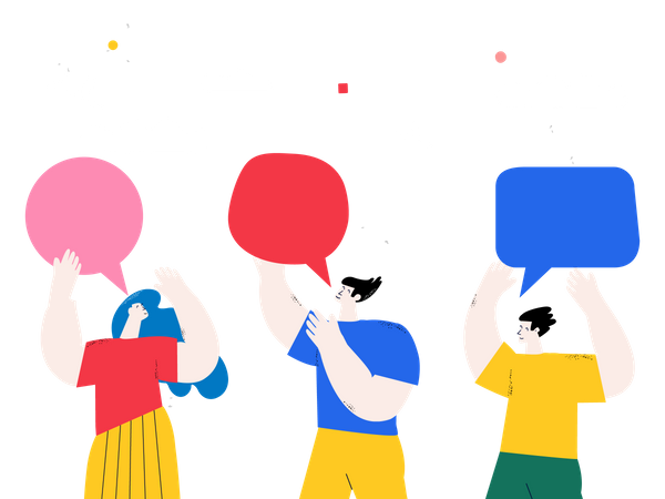 Pessoas dando feedback  Ilustração