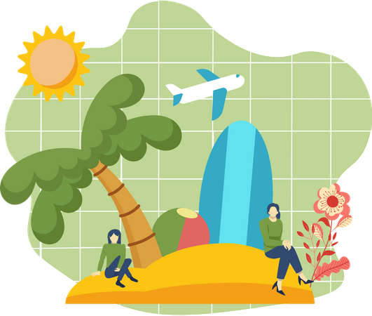 Pessoas de férias  Ilustração