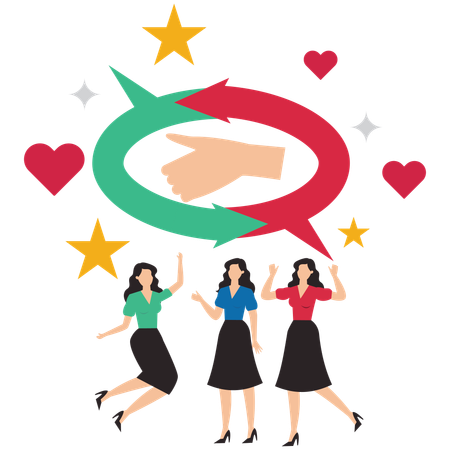 Pessoas de negócios dando feedback comunicação  Illustration